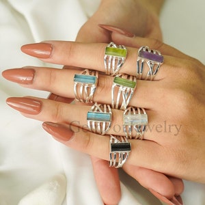 Raw Aquamarine Ring, Spiral Stick Ring, Aquamarine Pencil Ring, Twisted Band Ring, March Birthstone Jewelry, Handmade Ring, Unique Gift Ring