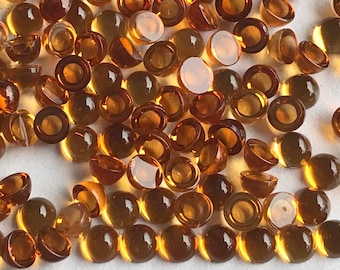 Citrine Cabochon Round - Citrine Cabs Round 2, 2.5, 3, 4mm - Yellow Round Stone Cabochon - Natural Citrine Cabs - TWO (2) PIECES Supply