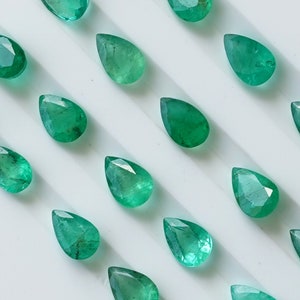 6x4mm Pear Natural Emerald Zambian, Fine Quality Emerald Cut Stone, Emerald Precious Gemstone Loose, Emerald May Birthstone, Emerald Crystal