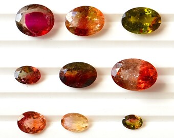 Bio Tourmaline Oval Faceted, Pink Green Watermelon Tourmaline Loose, Fine Quality Hand Cut Gemstone, Tourmaline Jewelry, Faceted Stone