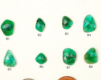 Raw Emerald Cabochon Emerald Rose Cut 16x13 mm Slice Cabachon Loose Gemstone Emerald Gemstone Jewelry Supplies