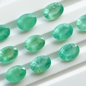 Fine Quality Colombian Emerald Oval Faceted, Natural Hand Cut Emerald Loose Stone, Precious Gemstone, Emerald Jewelry, 8x6mm, 1.25ct/piece