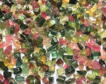 Raw Multi Tourmaline Nuggets, Pink Green Yellow Tourmaline, Mix Color Lot, Raw Natural Gemstone, Healing Crystal, Rocks, Mineral Gem