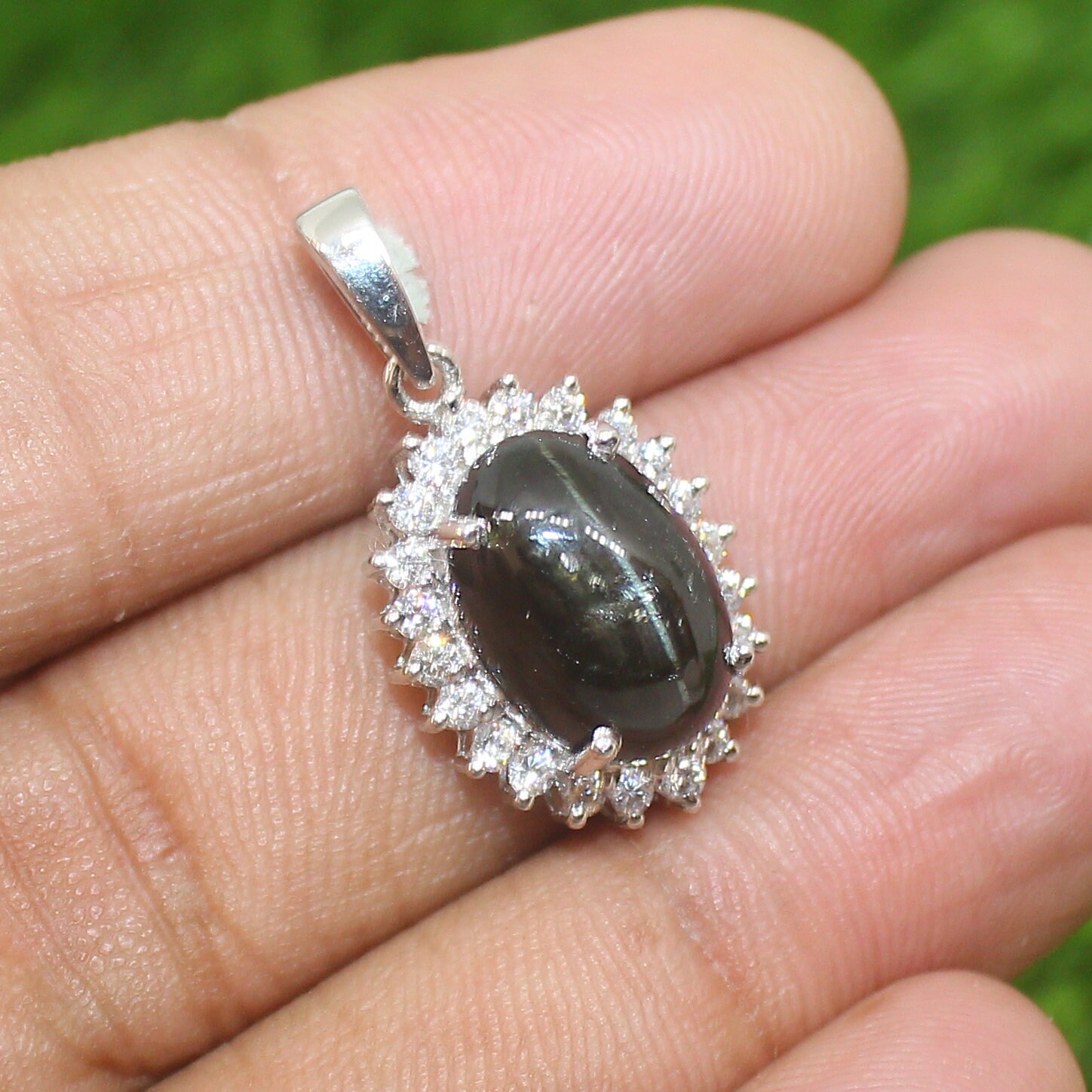 Black Sapphire Necklace Pendant Handmade Black Star Sapphire Etsy