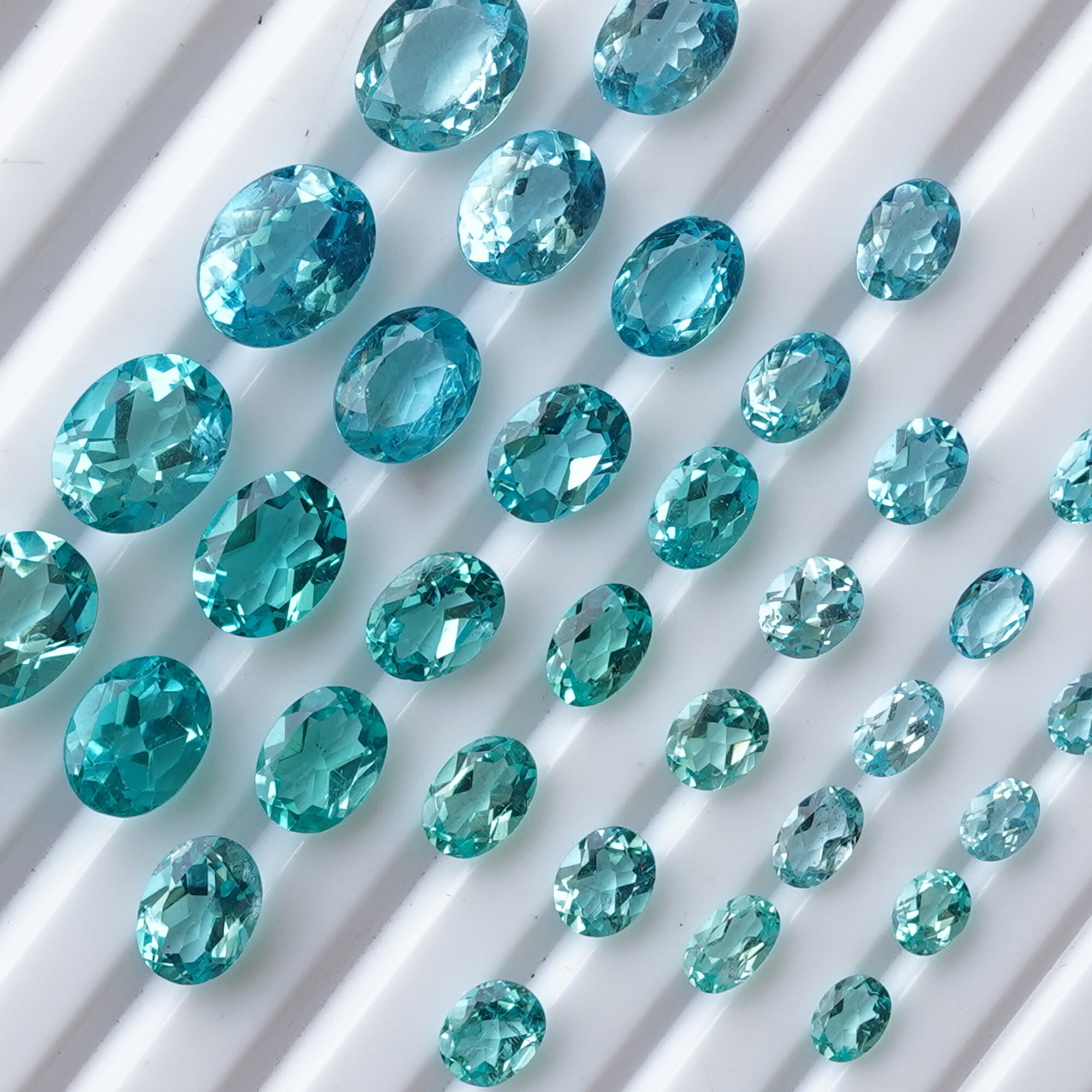 Blue Apatite High Grade Cut Stone, Eye Clean Quality Apatite, Oval Faceted Loose Gemstone, 3x4-7x9mm Calibrated Sizes, Apatite Crystal