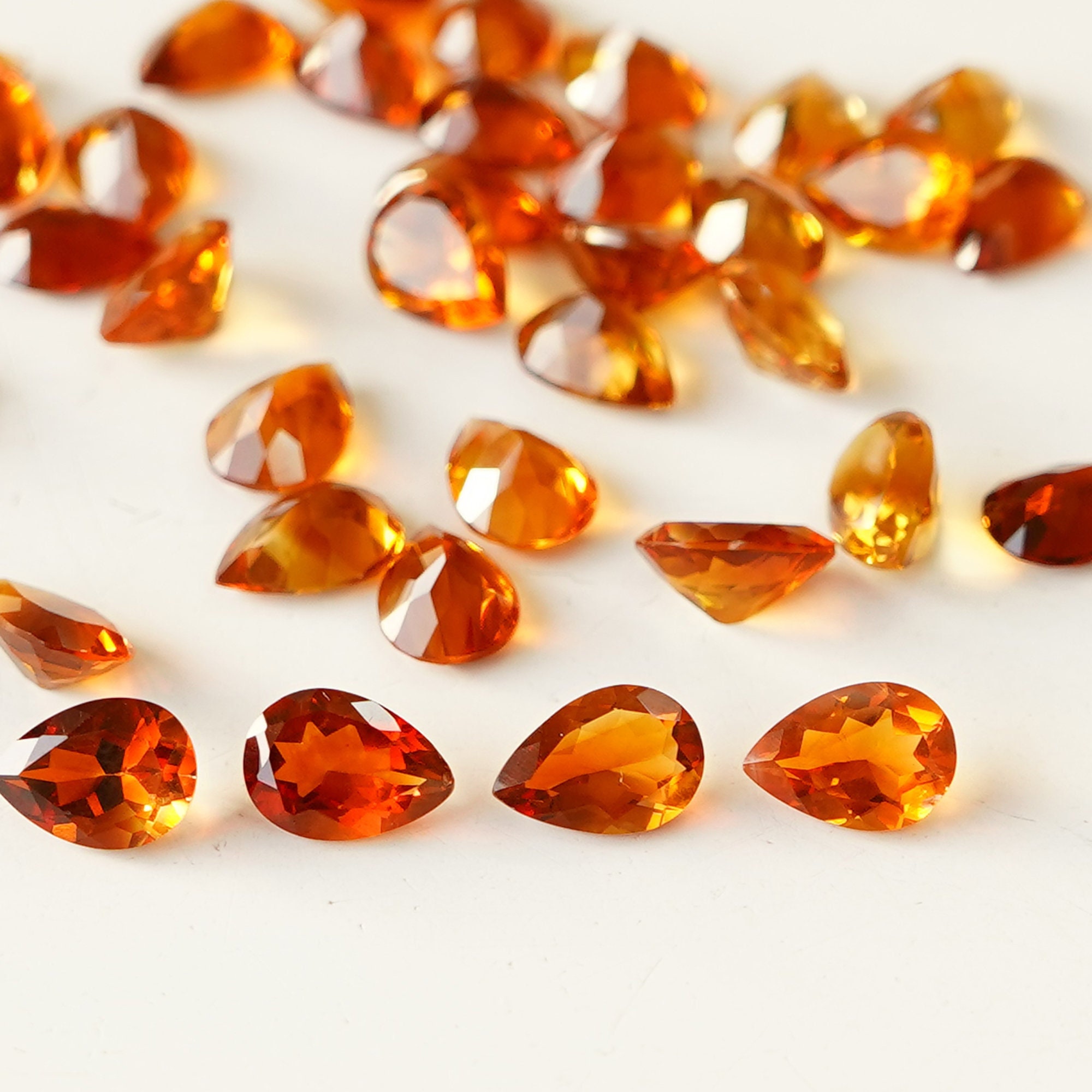 Citrine Pear Faceted Cut Stone, AAAA Eye Clean Quality Gemstone, November Birthstone, Faceted Gemstone, Loose Gemstone, Calibrated Sizes