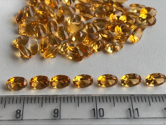 Citrine Oval Cut - Natural Citrine Yellow - Citrine Loose Lot - Oval Citrine Cut - 6x4, 5x3mm - TWO (2) PCS - Citrine Jewelry Supply Stone