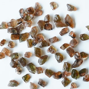 Andalusite Crystal Rough Stone, 5-16 mm Natural Brazilian Rough, Healing Crystal, Brown Green Colors Hues Pleochroism, Wire wrapping Stone image 6