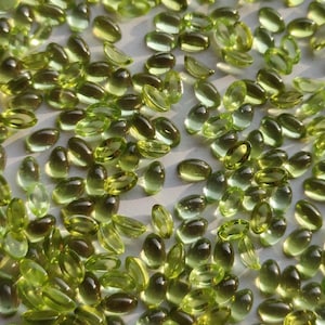 Peridot Cabochon Oval - 5x3 Oval Cabs - Peridot Good Quality - Green Peridot Stone Cabs - TWO (2) PCS - Peridot Cabs - August Birthstone