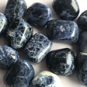 Sodalite Palm Stone, Healing Crystals and Stones, Sodalite Tumbled Stones, Chakra Stones, Throat Chakra Crystals, Meditation