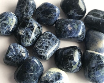 Sodalite Palm Stone, Healing Crystals and Stones, Sodalite Tumbled Stones, Chakra Stones, Throat Chakra Crystals, Meditation