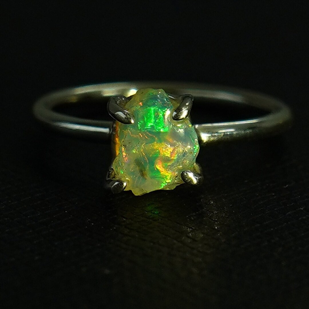Raw Ethiopian Opal Ring, Fire Opal Ring, Ring for Women, October ...