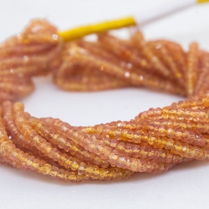 Orange Sapphire Beads Micro Faceted, Natural Sapphire Beads necklace, Orange Sapphire Loose Beads, Gemstone For Jewelry making, 2.5 To 3 MM