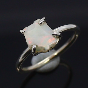 Raw White Opal Ring, Fire opal Ring, Ring For Women, October Birthstone Ring, Raw stone Ring, Handmade Ring, Unique Gift, Engagement Ring