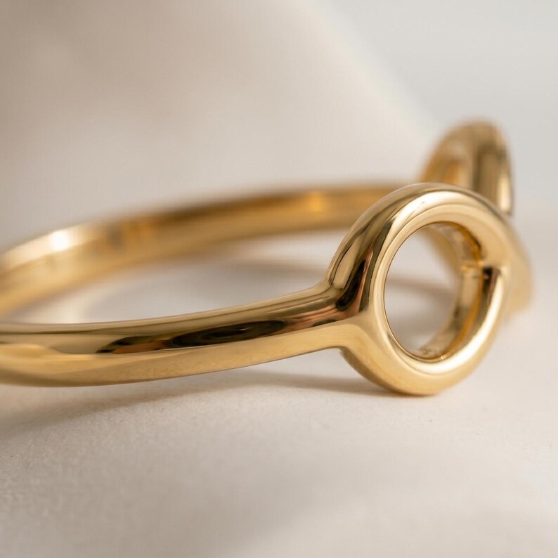 Infinity Stackable Ring Infinity Gold Ring, 14K Gold Plated Band, Minimalist Ring, Stackable ...