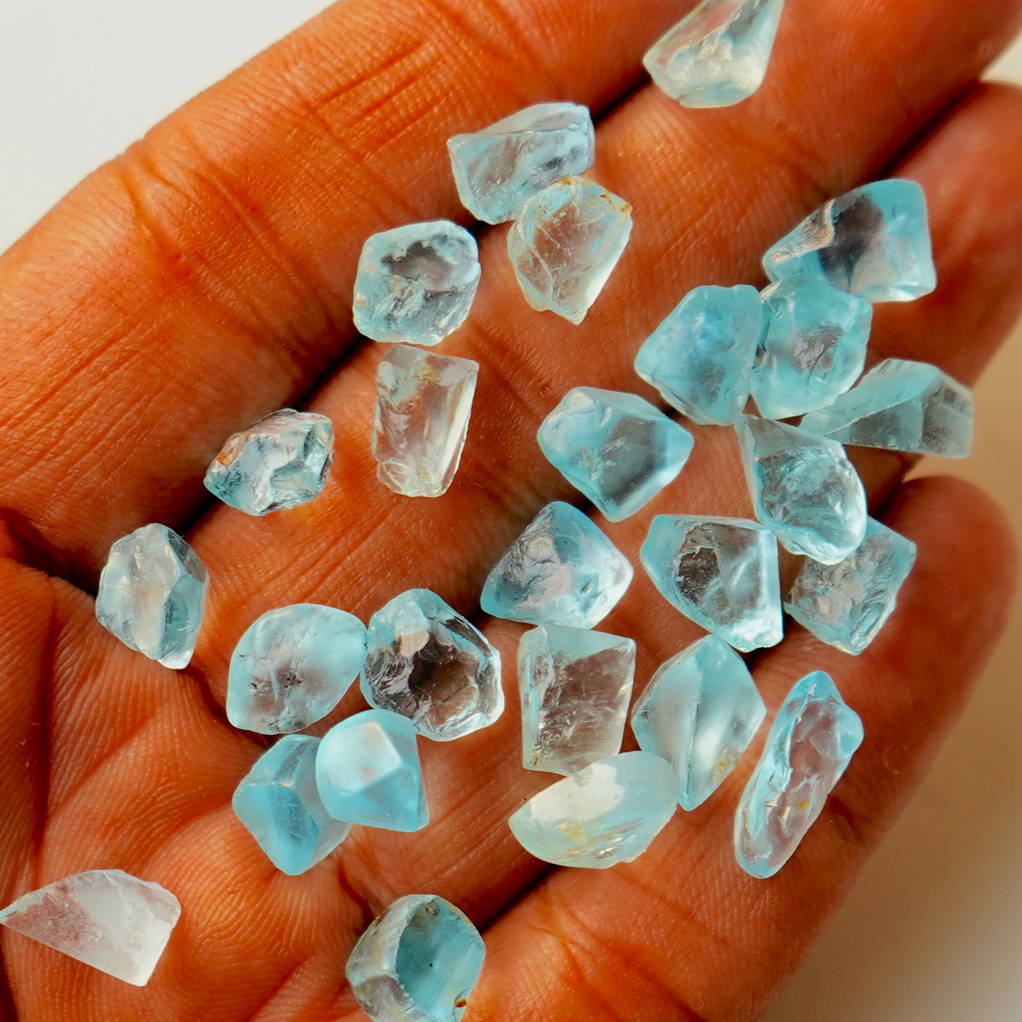 thumbnail image 2 of GIE Certified Natural Brazilian Sky Blue Cube Cut Topaz - 200 Ct, Eye Clean, Unheated 2 of 2
