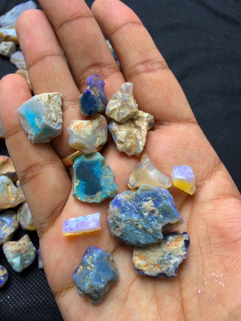 Natural Australian Opal Rough Lot Untreated Blue Green Fire | Etsy