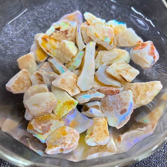 White Australian Opal Rough, Natural Untreated Blue Green Fire Opal, Opal Fine Quality, Raw Crystal Bulk, Uncut Gemstone Rough, 7-22 MM