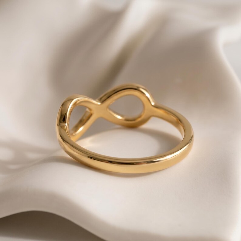 Infinity Stackable Ring Infinity Gold Ring, 14K Gold Plated Band, Minimalist Ring, Stackable ...