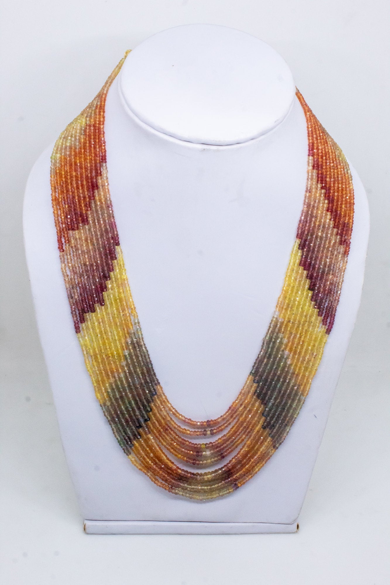 yellow sapphire beads necklace