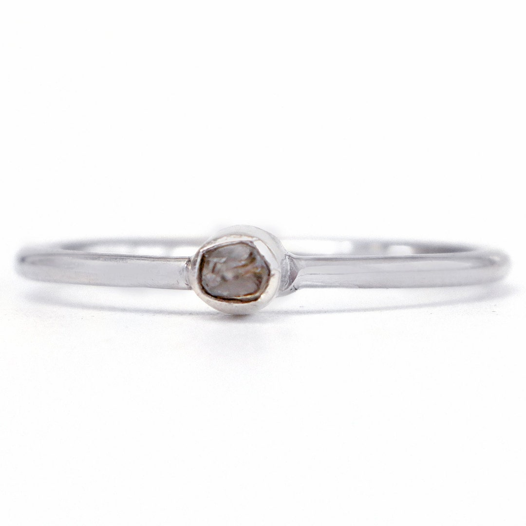 Raw Crystal Sterling Silver Ring, Uncut Gemstone Dainty Ring ...
