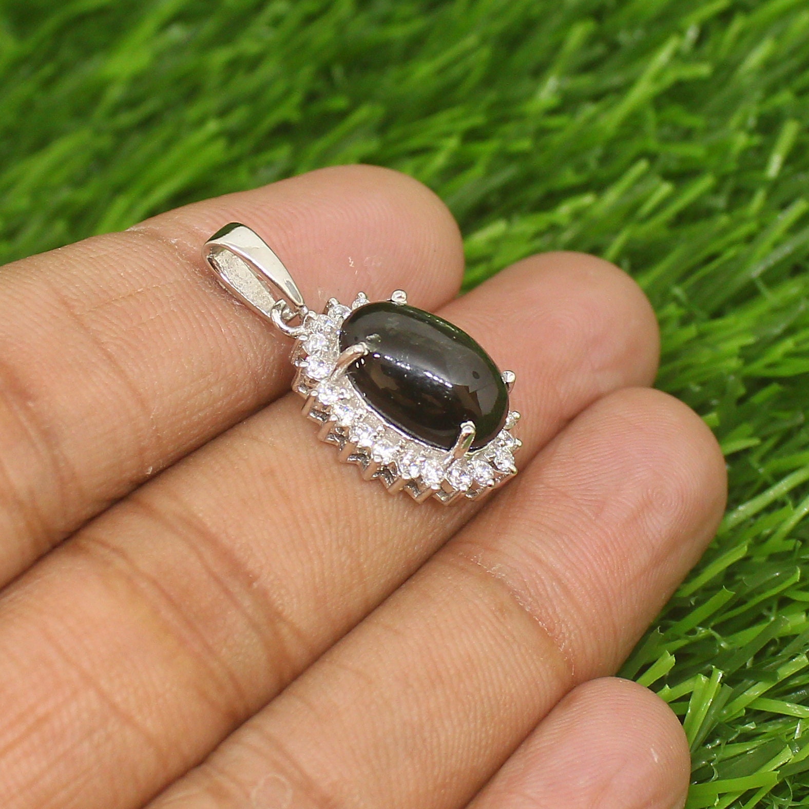 Black Sapphire Necklace Pendant Handmade Black Star Sapphire | Etsy