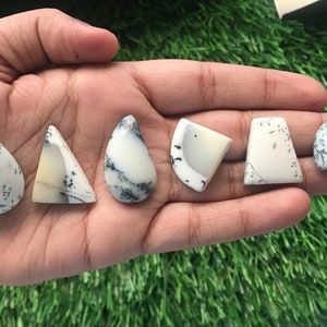 Dendritic Opal Cabochon, Opal Crystal Medium, Fancy Palm Stone, Dendrite Opal, Opal For Ring and Jewelry, Cabochons Stones