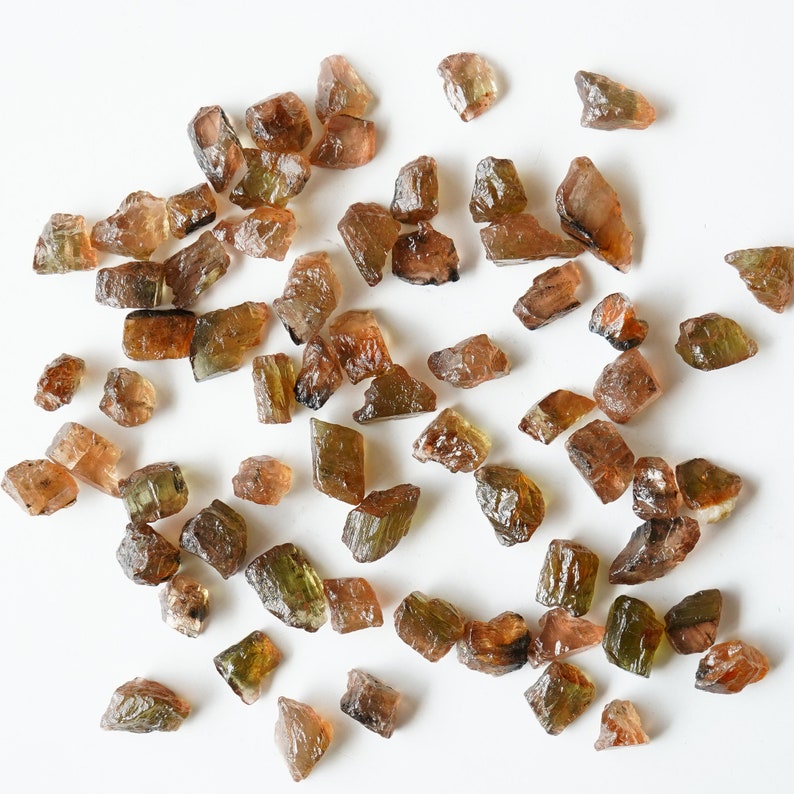 Andalusite Crystal Rough Stone, 5-16 mm Natural Brazilian Rough, Healing Crystal, Brown Green Colors Hues Pleochroism, Wire wrapping Stone image 4