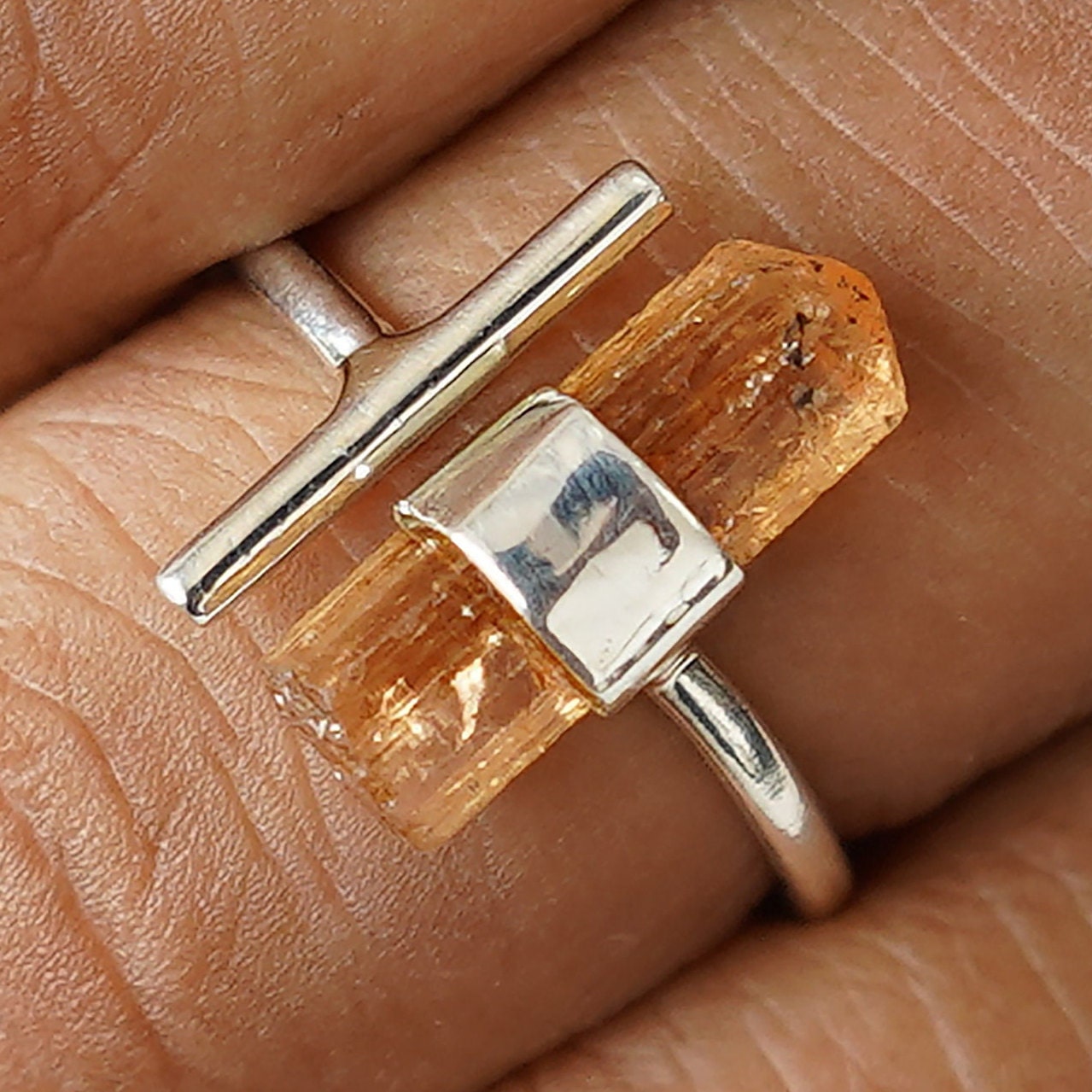 Raw Imperial Topaz Ring Imperial Pencil Ring Adjustable - Etsy