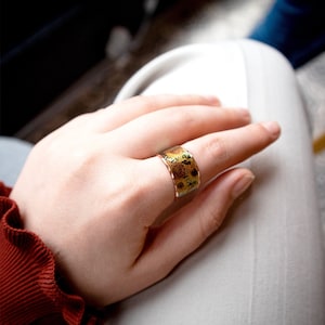 Van Gogh Sunflowers Jewelry, Adjustable Rings for Women, Handmade Jewelry Rings, Sunflowers Ring, Sunflowers Gift for Her, Van Gogh Gift