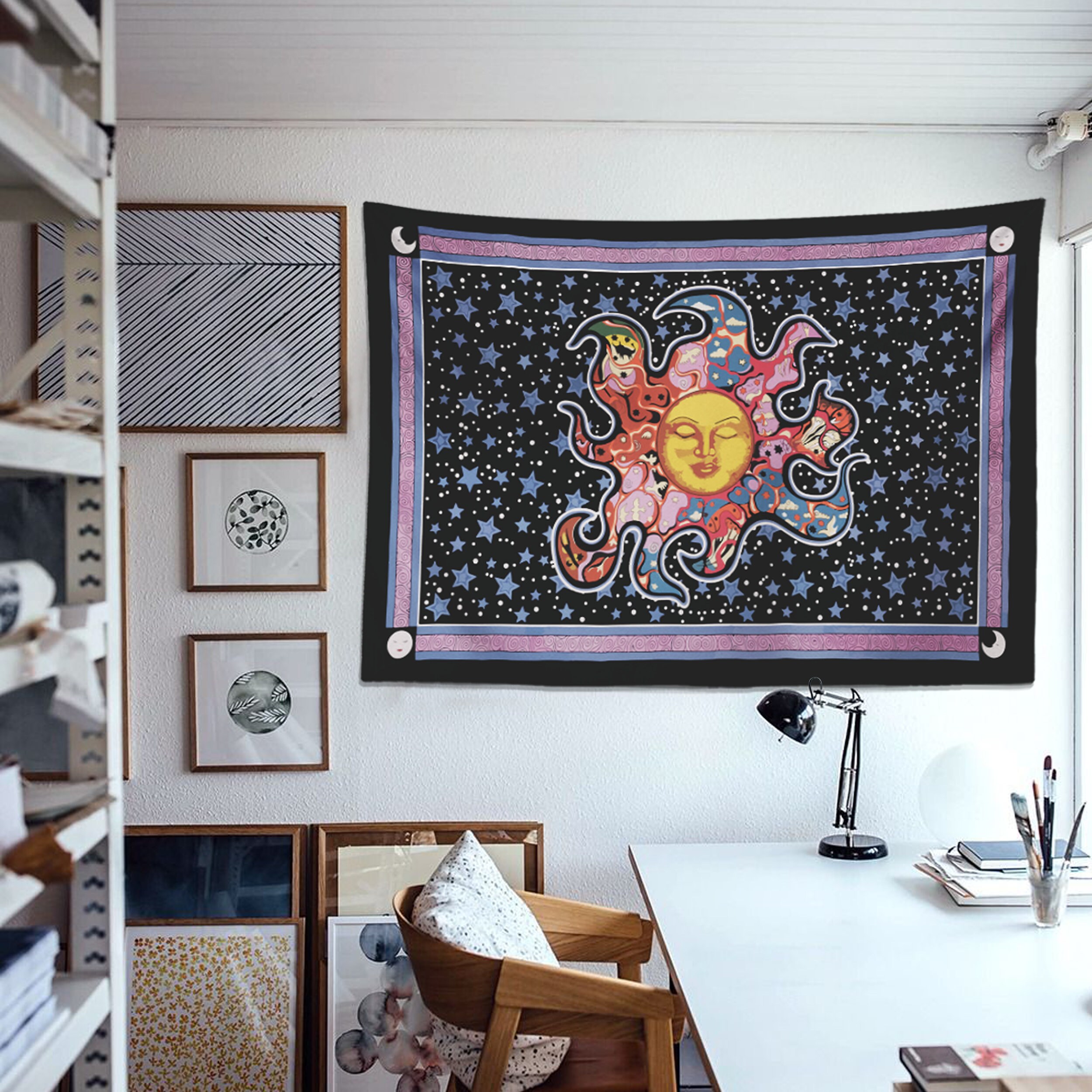 Astrology Sun and Horoscopes Tapestry, Moon Tapestry Wall Hanging, Tarot  Tapestry - Etsy