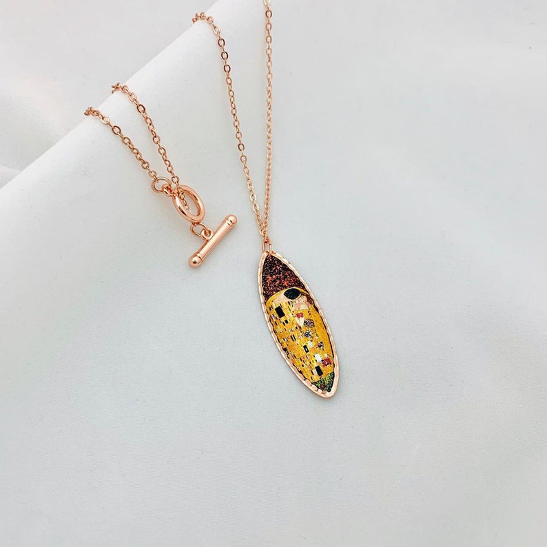 Gustav Klimt The Kiss Necklace Handmade art necklace gift for her art necklaces