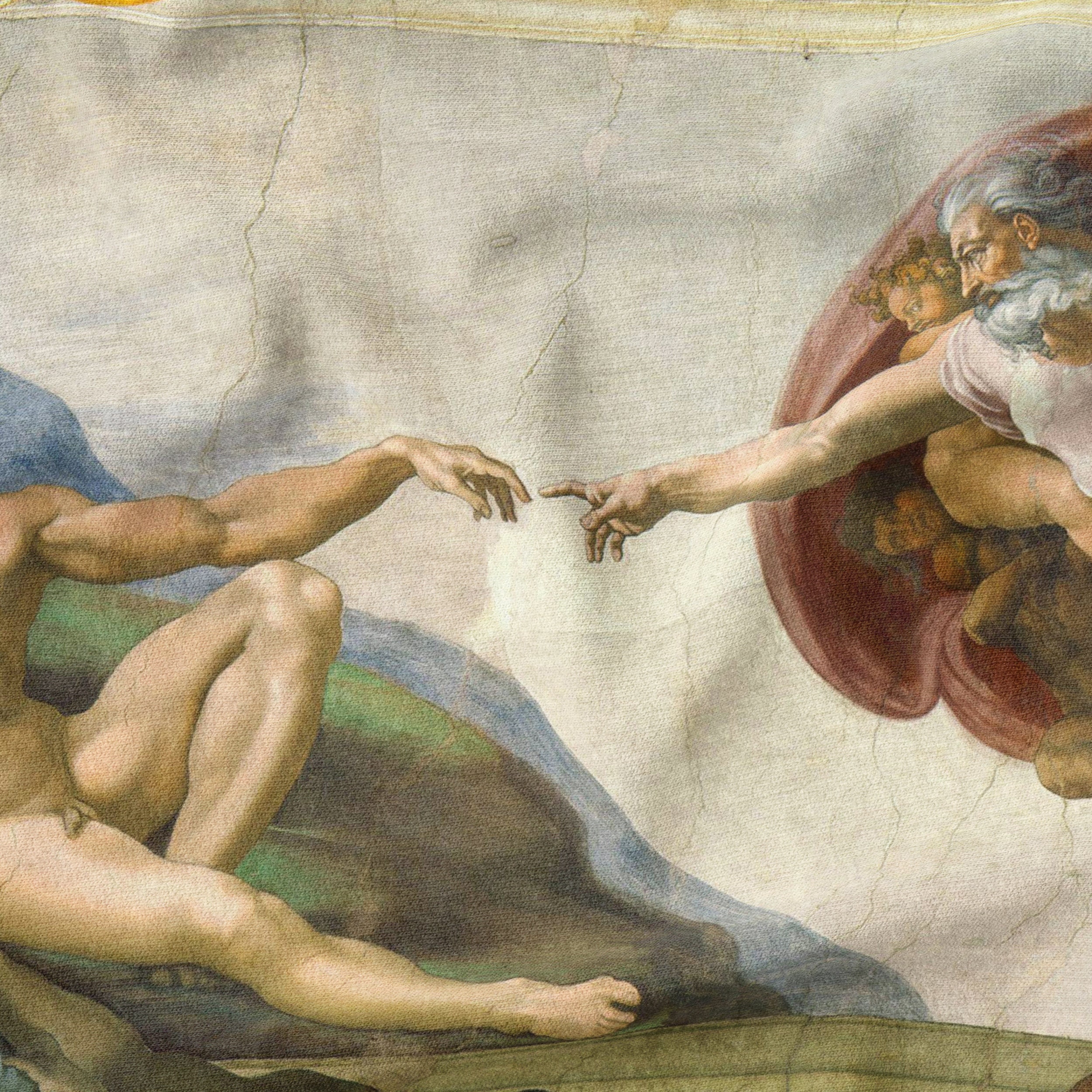 The Creation of Adam Print Wall Tapestry Wall Hanging Art | Etsy