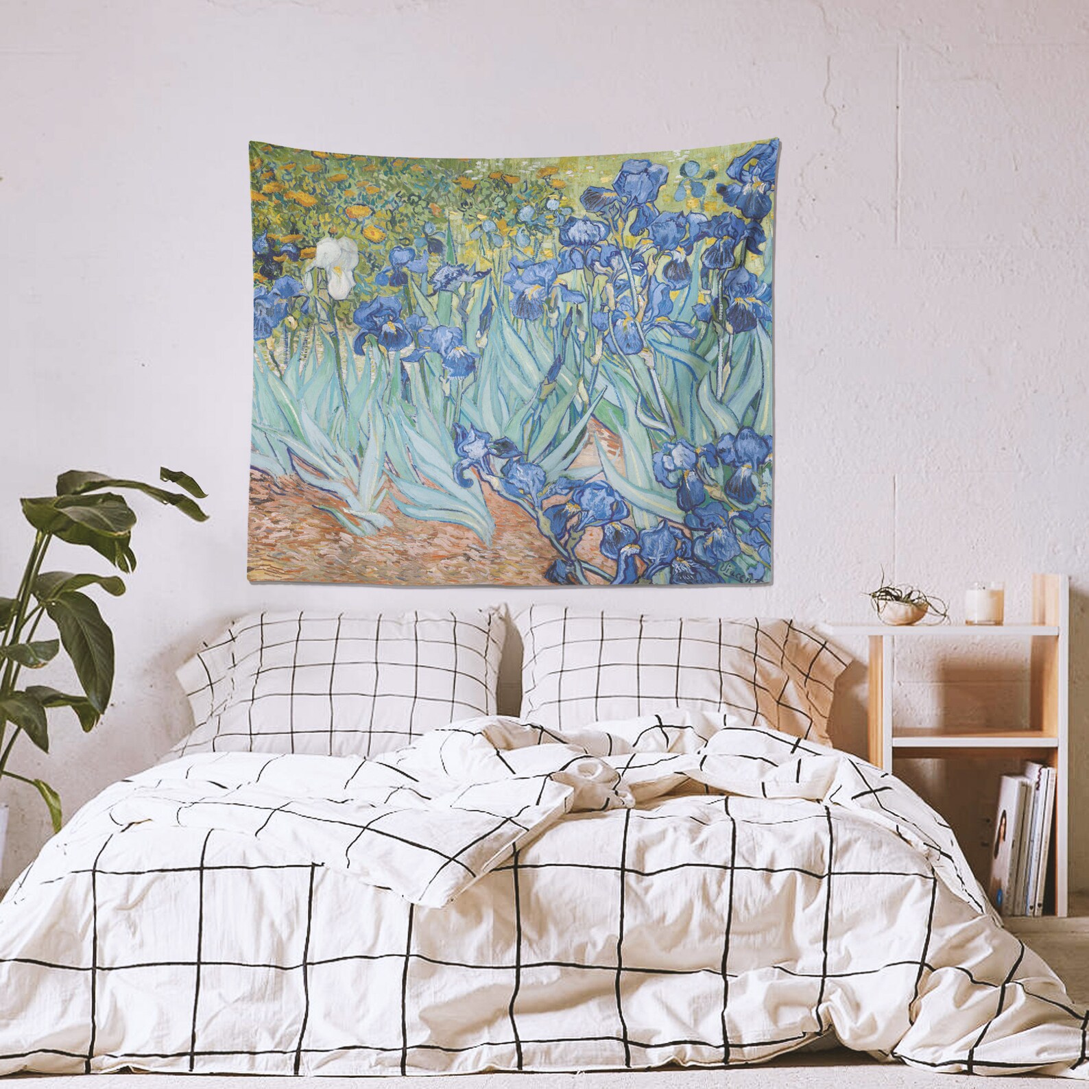 Van Gogh Irises Tapestry Wall Hanging Art Van Gogh Fabric Etsy