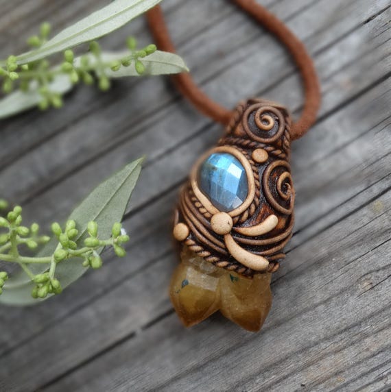 Labradorite Limonite Quartz Pendant Handmade Crystal Necklace, Healing  Stone Jewelry, Boho Gemstone Gift