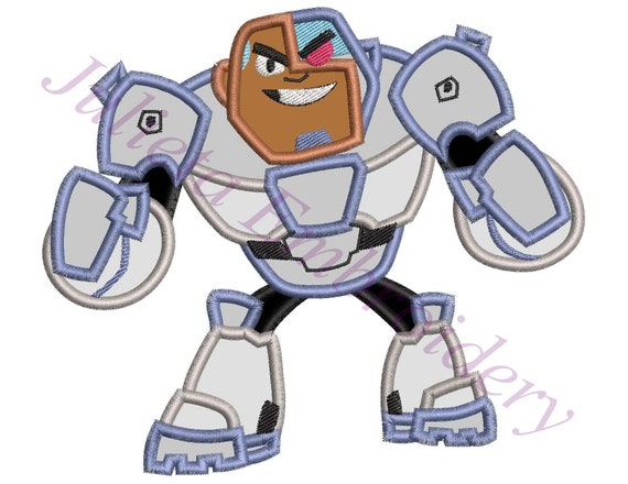 Cyborg Teen Titans Go Applique Design 01 Instant Download Etsy