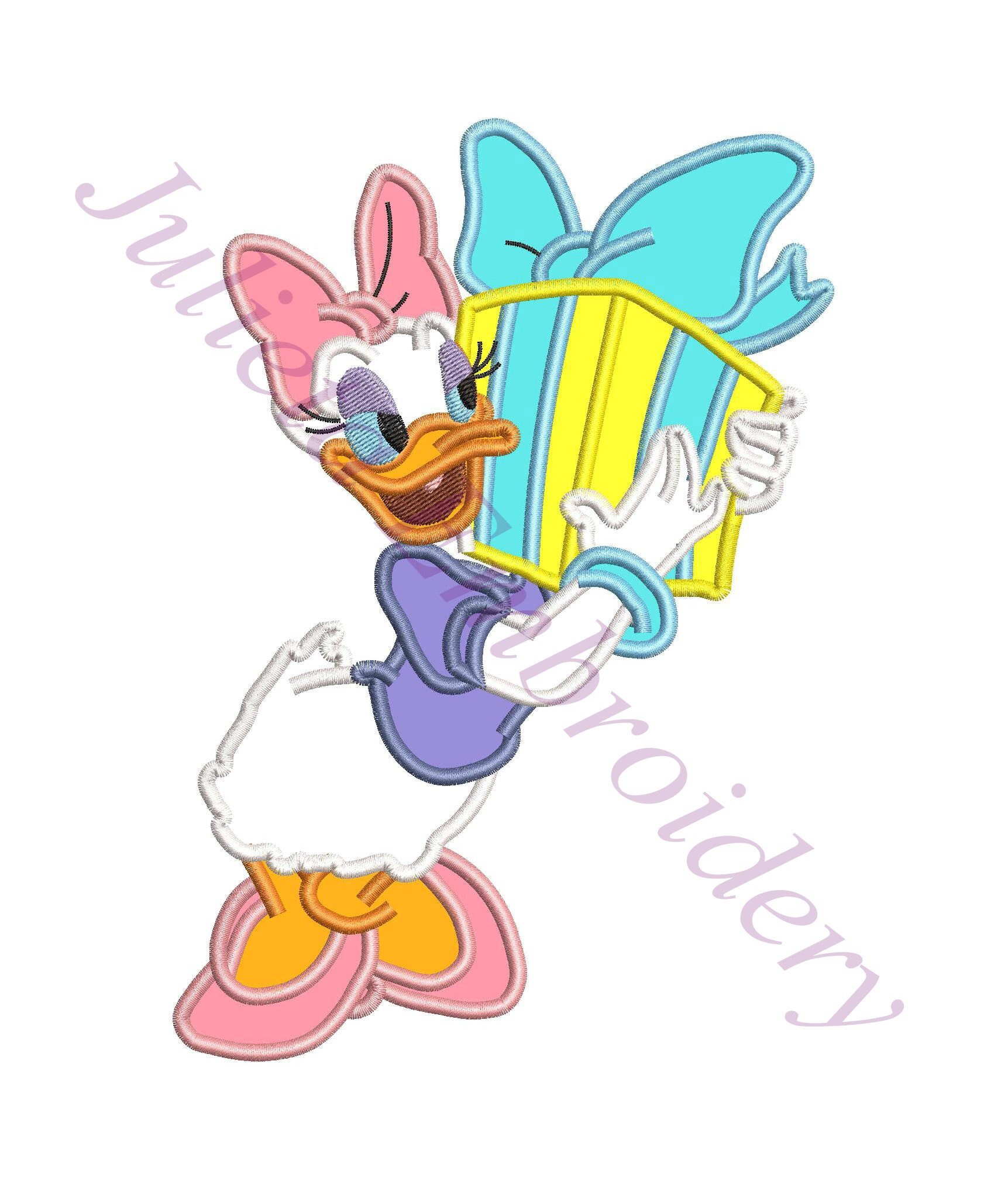 Daisy Duck Gift Applique Design INSTANT DOWNLOAD Etsy