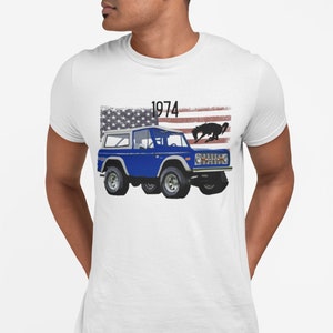 Maglietta a maniche corte Blue Bronco del 1974