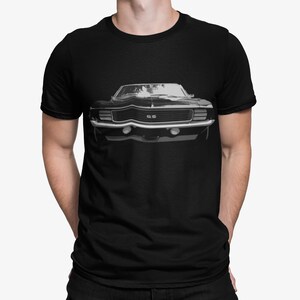 T-shirt noir vintage Camaro MC à manches courtes devant