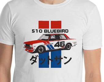 Vintage Datsun 510 Bluebird Race Car Short-Sleeve Unisex T-Shirt 