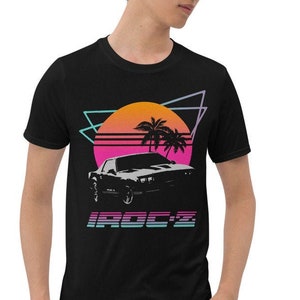1980&#39;s Retro Wave Chevy Camaro IROC-Z Black Short-Sleeve  T-Shirt