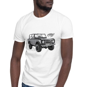 Maglietta a maniche corte Bronco classica nera del 1973