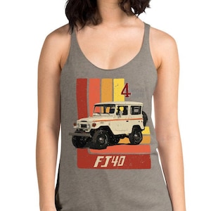 Retro Toyota Land Cruiser FJ40 Women&#39;s Racerback Tank