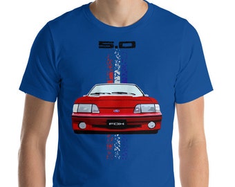 Ford Mustang 5.0 Fox Body Miami Nights Short-Sleeve Unisex T-Shirt