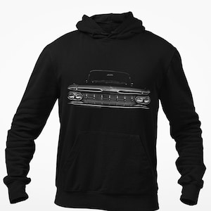 1950s 1960s Antique Car Chevy Impala Front Grille Hoodie