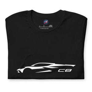 2023 Corvette C8 Outline 8th Gen Mid Engine Vette Gift Short-Sleeve T-Shirt