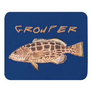 Black Grouper Fish Salt Water Fishing Custom Mouse pad