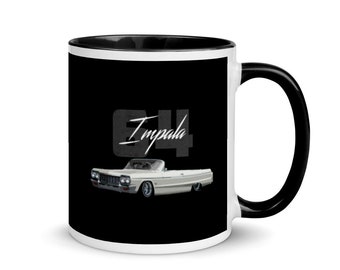 1964 Chevy Impala 2 Door Convertible Lowrider Classic Car Mug with Color Inside