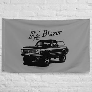 1971 Chevy K5 Blazer Garage Office Man Cave Banner Flag 34.5&quot; x 56&quot;  - Gift