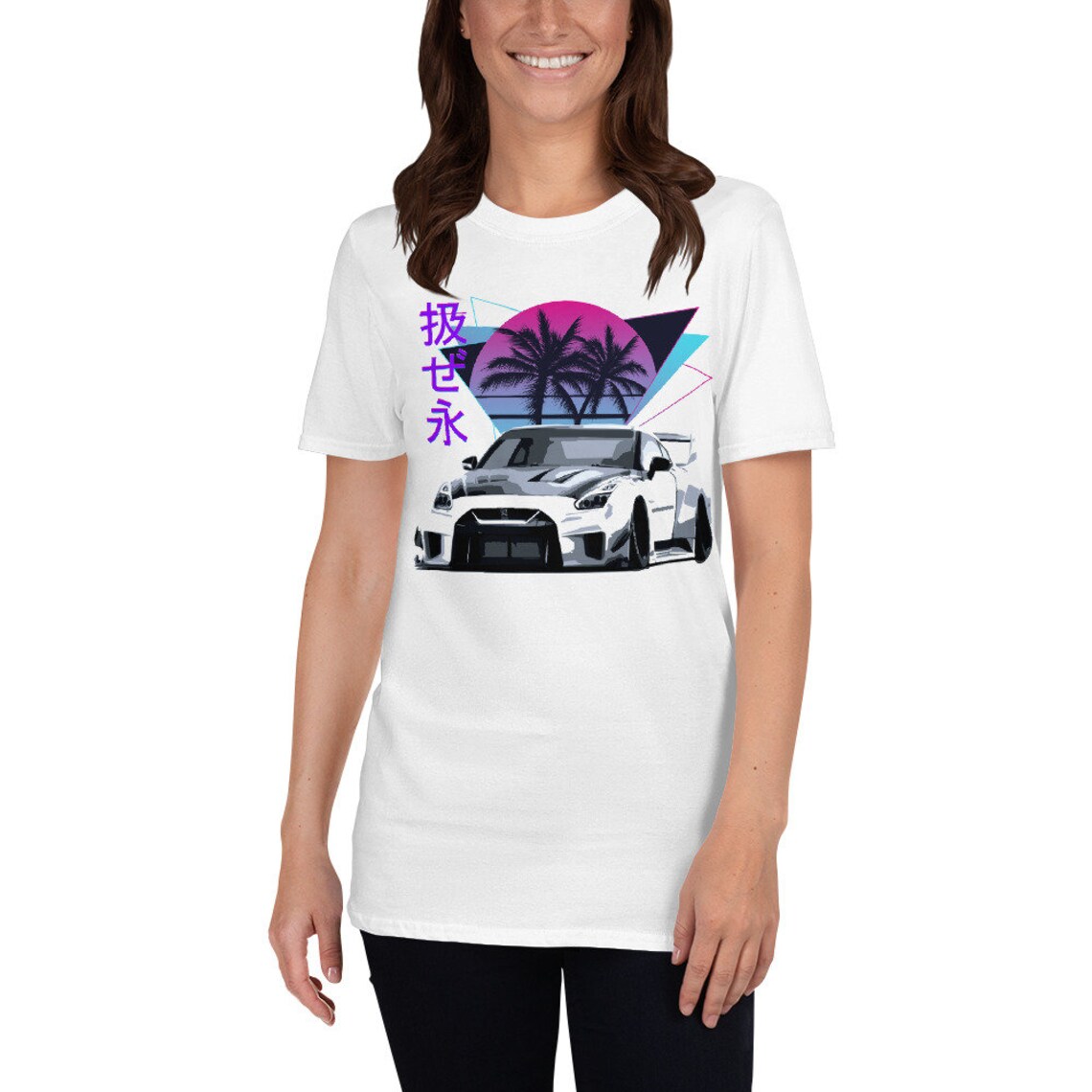 JG Infinite Vaporwave GTR R35 Skyline JDM Hoodie - Unisex Drift Racing Graphic Sweatshirt For Car Lovers - View #4